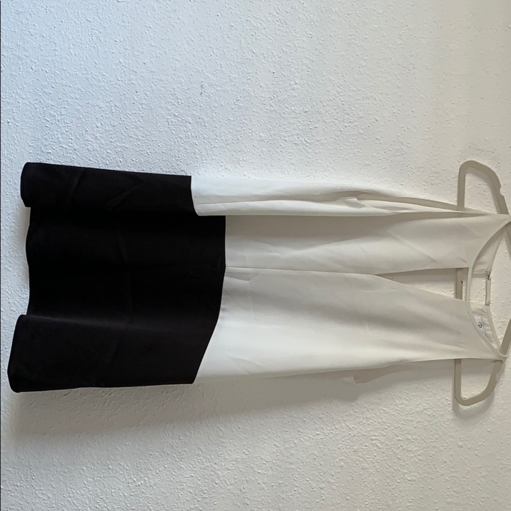 Parker Black and white cocktail dress.